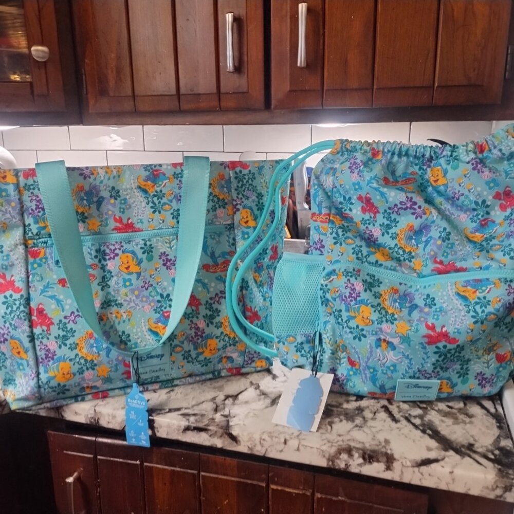 Disney The Little Mermaid Vera Bradley Family Beach Tote and Backpack